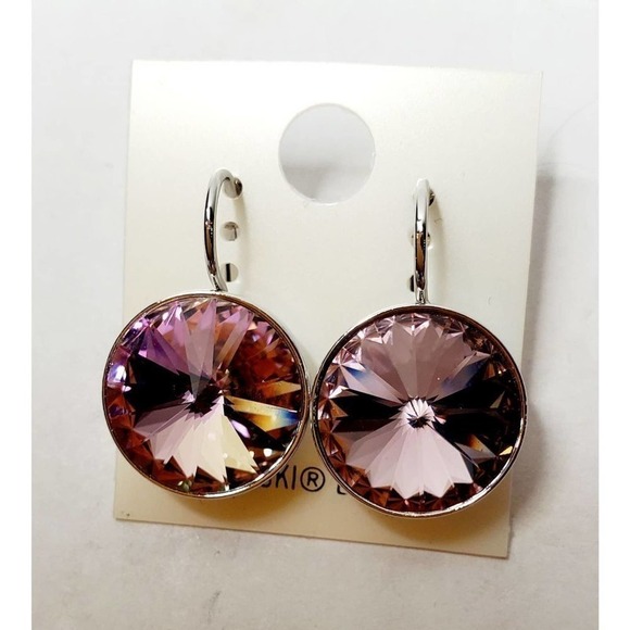 NEW! Swarovski Element  earrings Light Purple.Dangle. Party. Simple. Minimalist - Picture 1 of 5